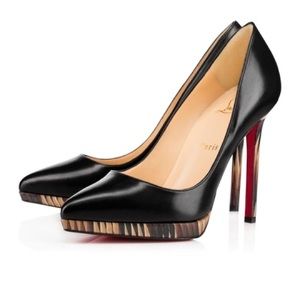 Christian Louboutin Pigalle Plato Nappa Shiny 120 Leopard Lambskin 37 NWT